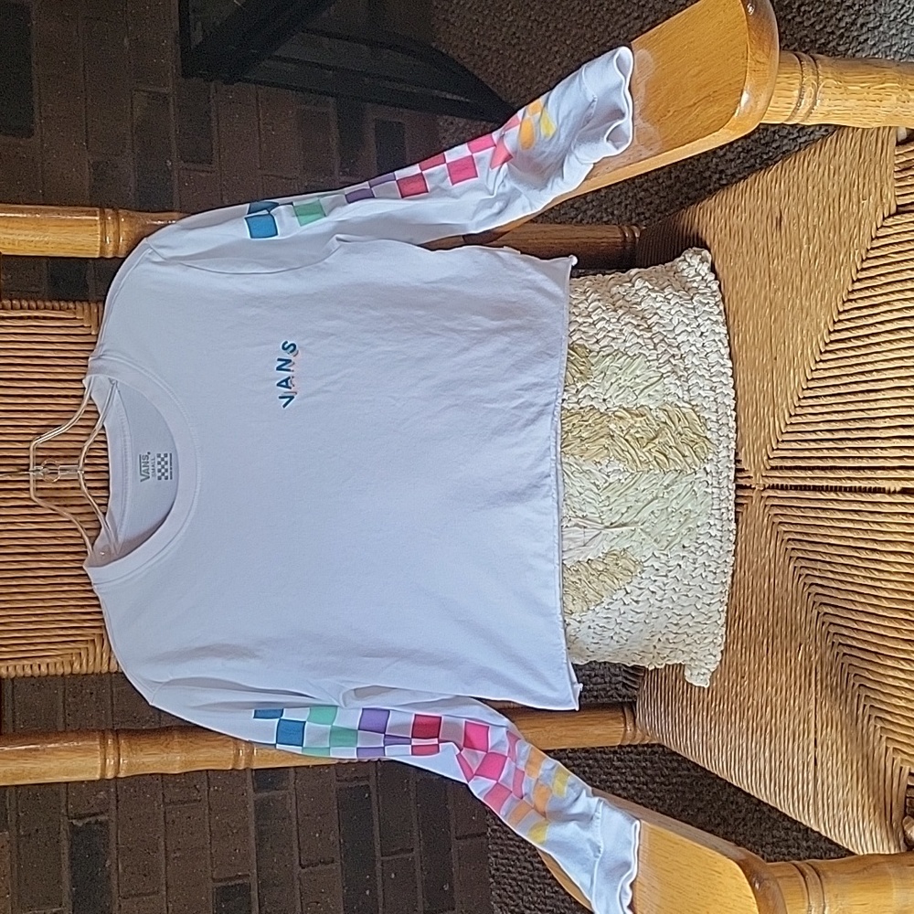 Van's, long sleeve crop top, size S